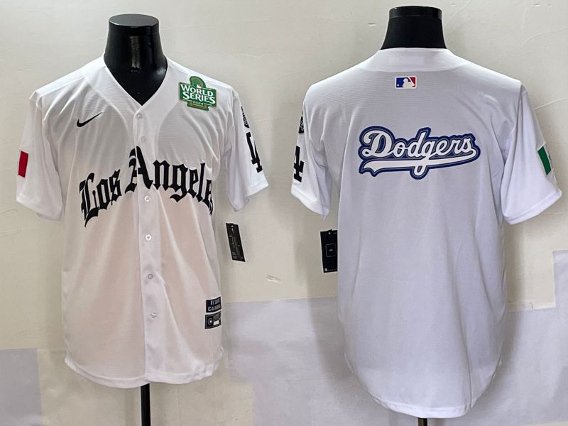 Men Los Angeles Dodgers Blank White Five generations Joint Name 2025 Nike MLB Jersey style 18